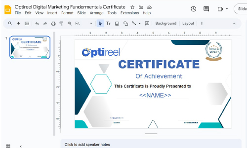 Creating certificate on google slide