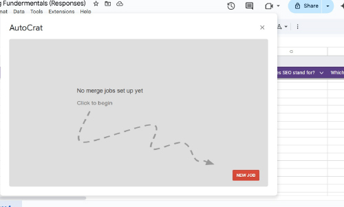 starting job on autocrat