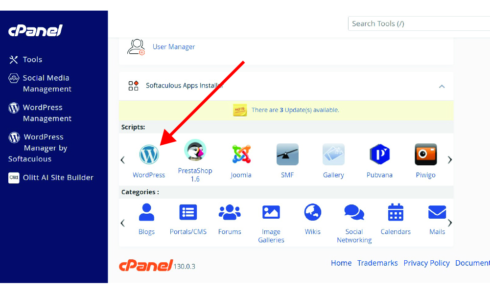 Installing WordPress from Truehost cPanel dashboard